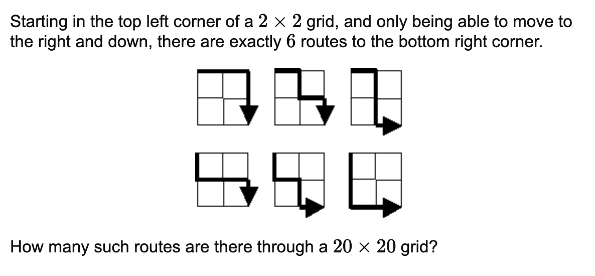 Project Euler 'Lattice Paths' problem
