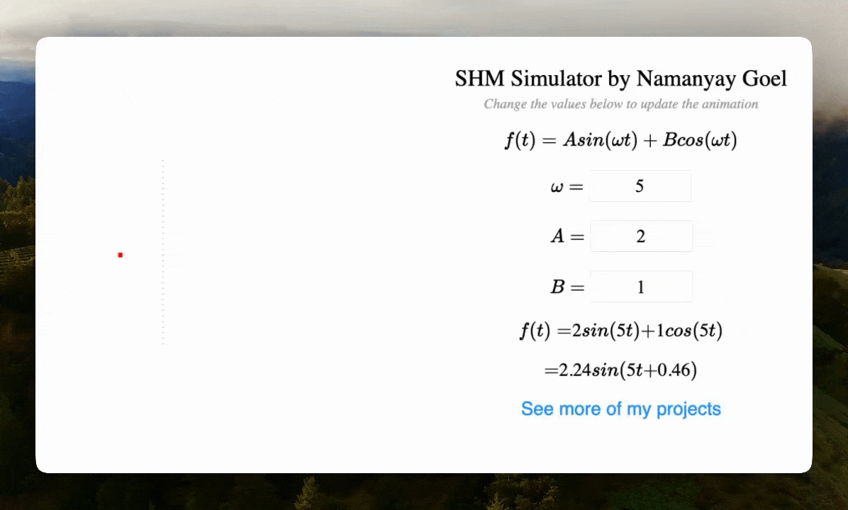 Namanyay Goel's SHM Simulator