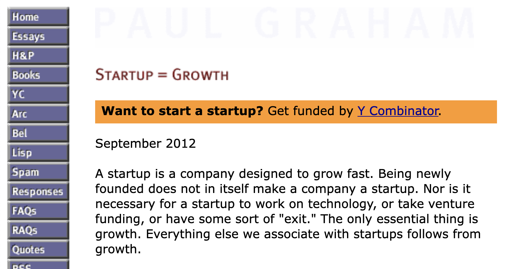 PG's Startup = Growth