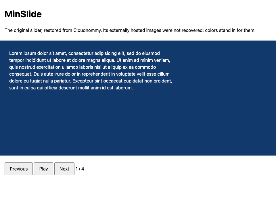 MinSlide archive preview