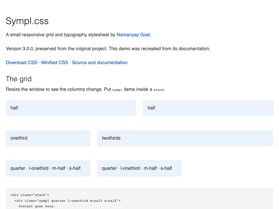 Sympl.css archive preview