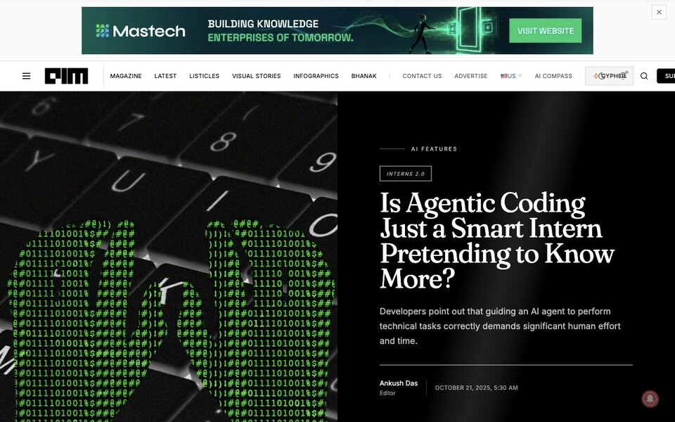 Analytics India Magazine: Is Agentic Coding Just a Smart Intern Pretending to Know More?