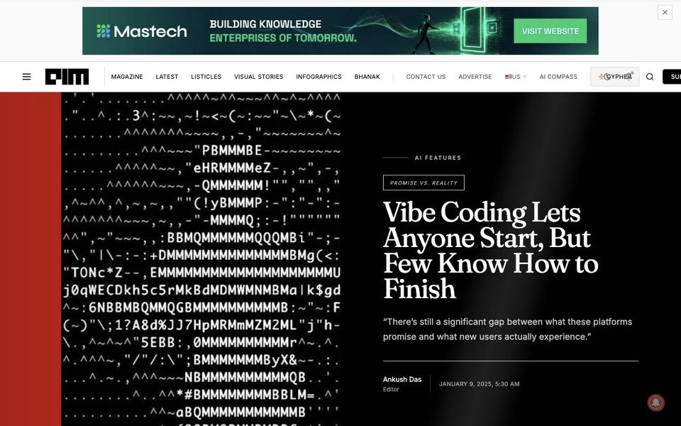 Analytics India Magazine: Vibe Coding Lets Anyone Start, But Few Know How to Finish