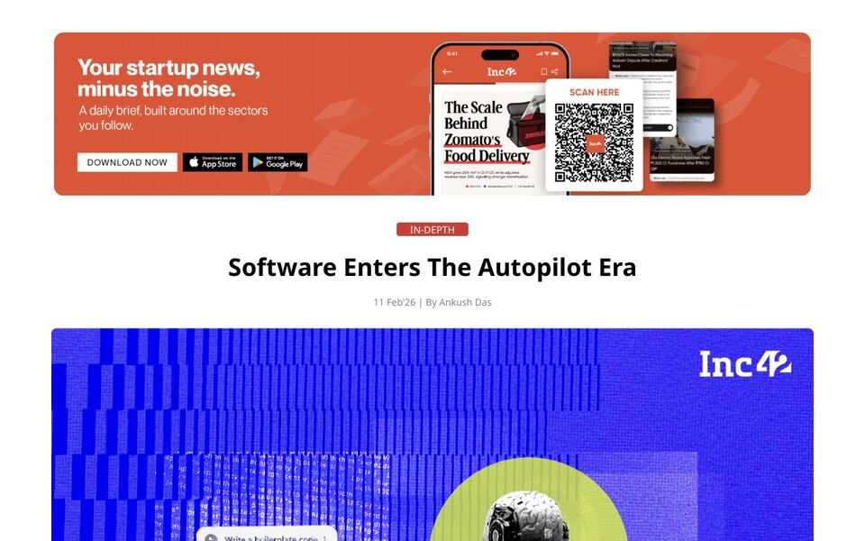 Inc42: Software Enters The Autopilot Era