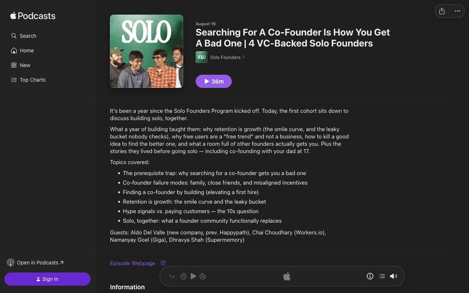 Solo Founders Podcast: Searching For A Co-Founder Is How You Get A Bad One — 4 VC-Backed Solo Founders